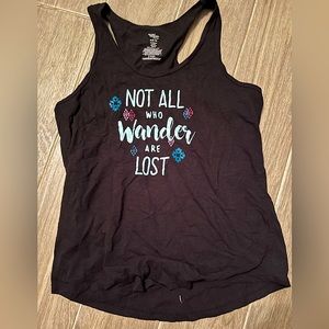 “not all who wander are lost” tank